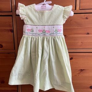 Smocked Watermelon Gingham Dress by Carriage Boutiques